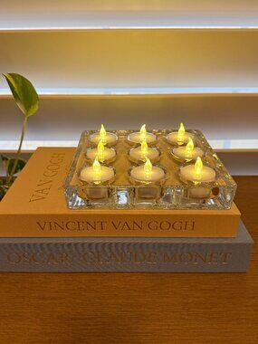 VTG Crate & Barrel Glass Tea Light Holder